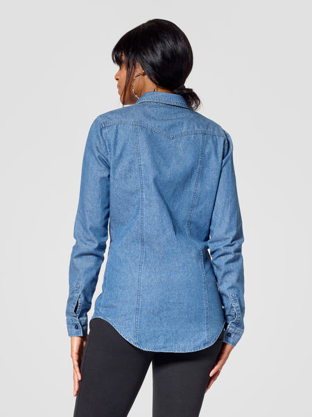 Tall Denim Shirt backview Tall Womenswear