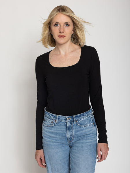 Tall Women’s Double Front Square Neck Long Sleeve Tee