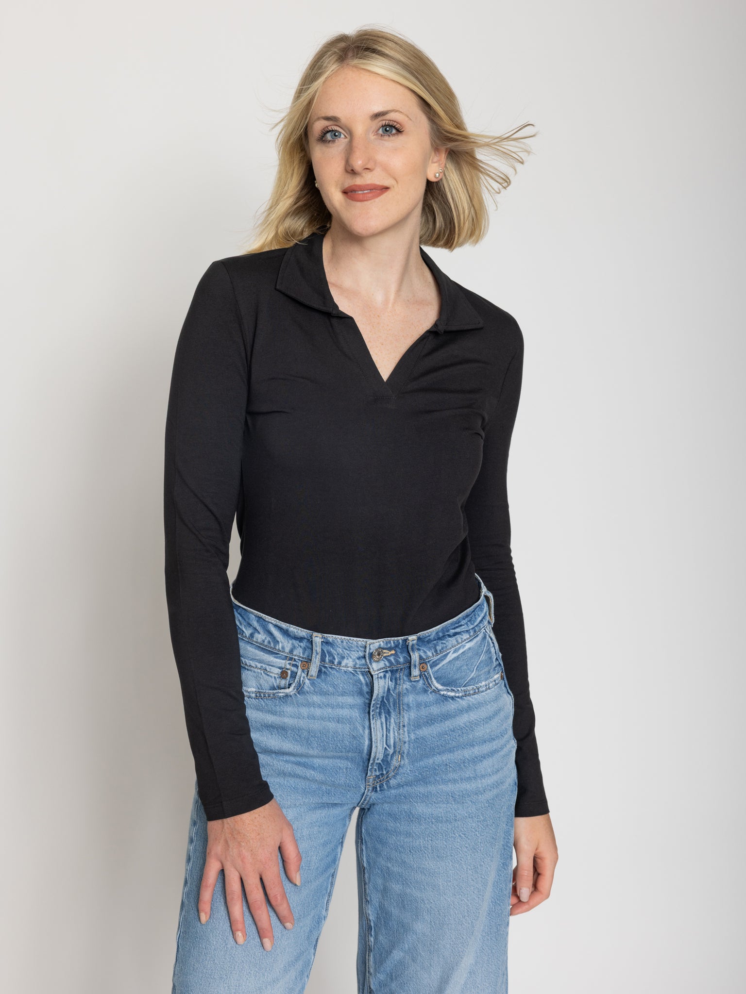Tall Women’s Collared Long Sleeve Bodysuit