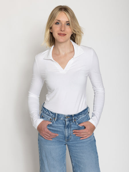 Tall Women’s Collared Long Sleeve Bodysuit