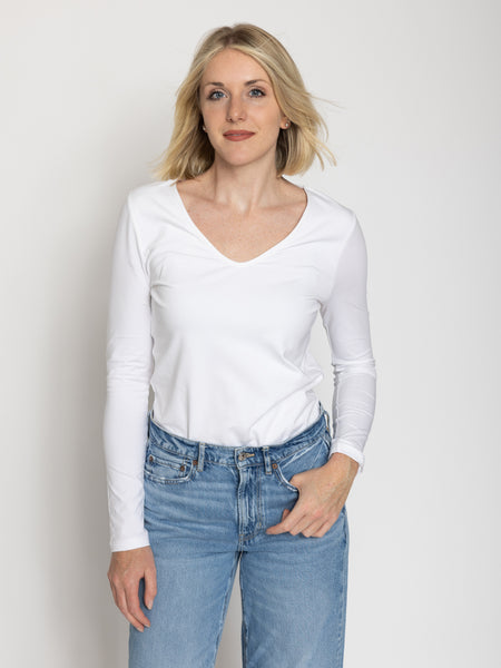 Tall Women’s Double Front V-Neck Long Sleeve Tee