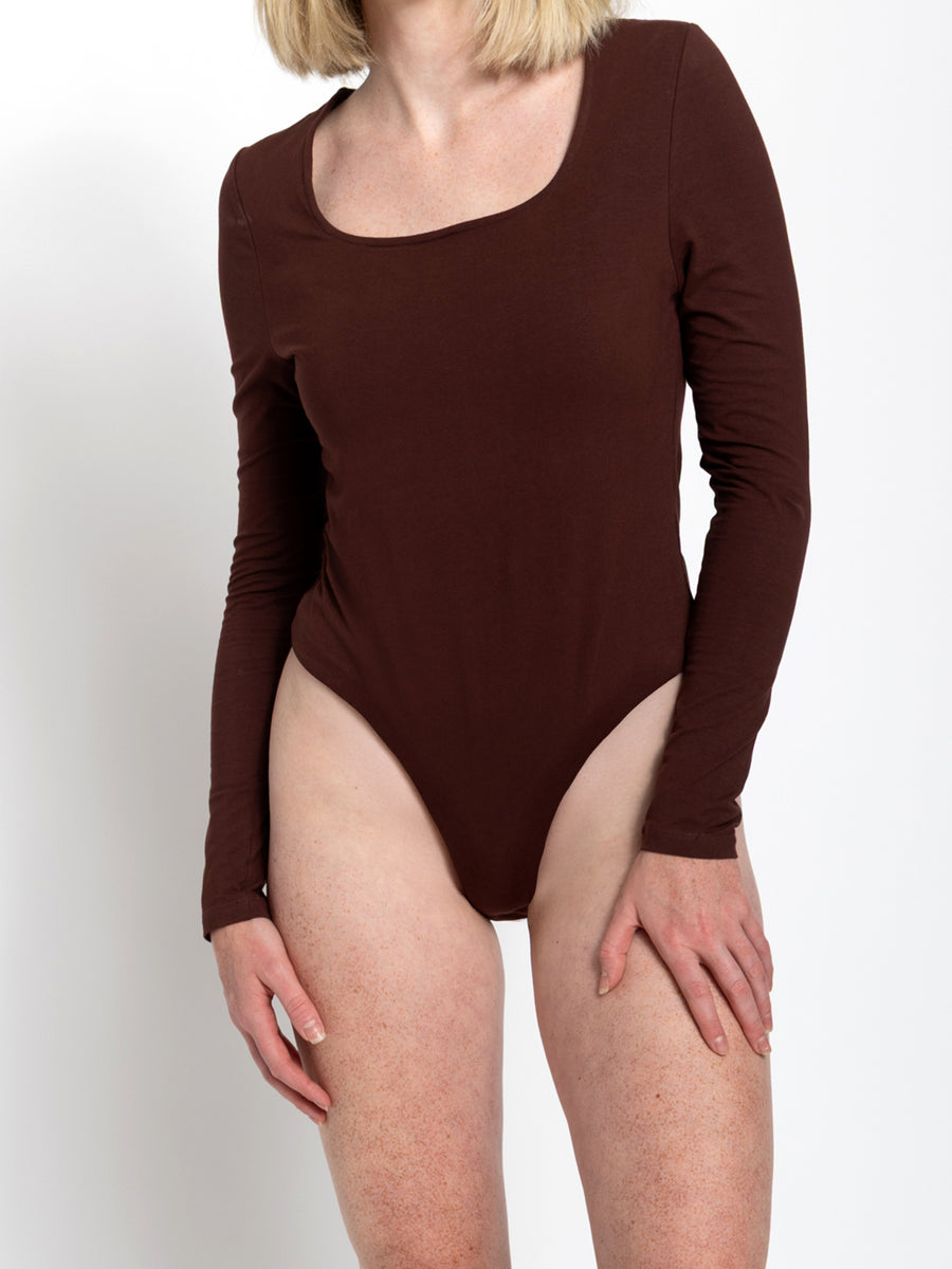 Tall Women’s Double Front Square Neck Long Sleeve Bodysuit