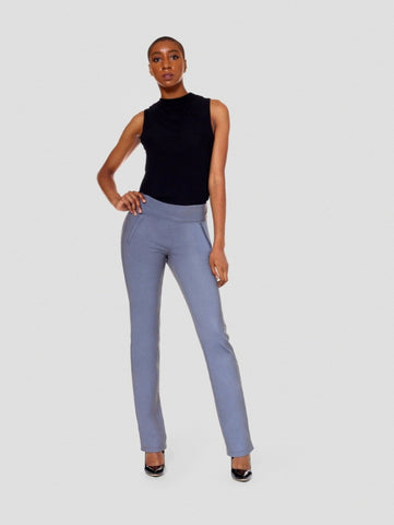 Tall Kimora Gray/Navy Blue Reversible Straight Pant front view