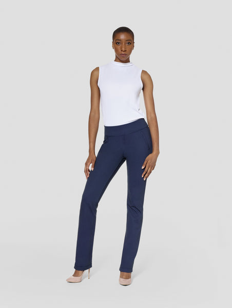 Tall Kimora Gray/Navy Blue Reversible Straight Tall Pants
