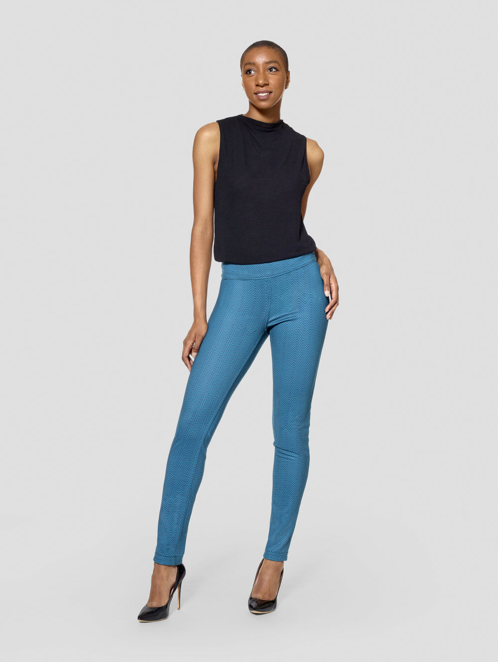 Tall Herringbone /Green Reversible Slim Pant