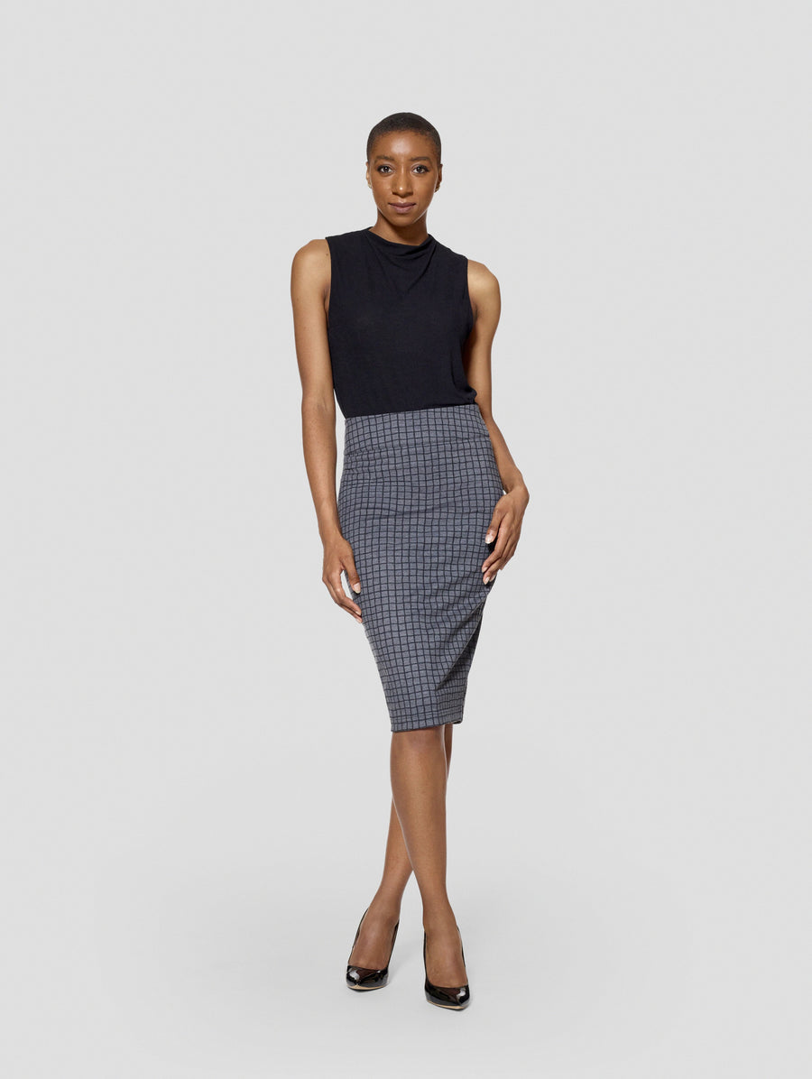 Tall Reversible Plaid/Black Skirt