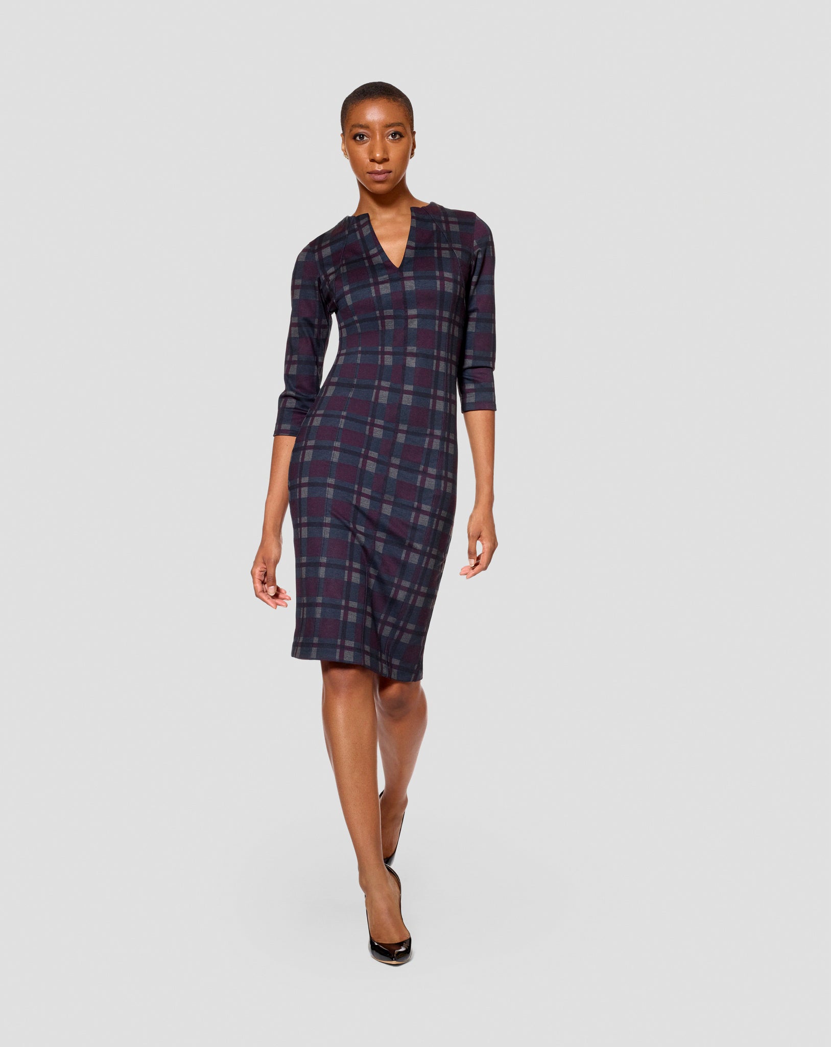 Geena Reversible Plaid Sheath Dress | Tall Plaid Dress | Tallmoi Geena Reversible Plaid Sheath Dress | Tall Plaid Dress | Tallmoi